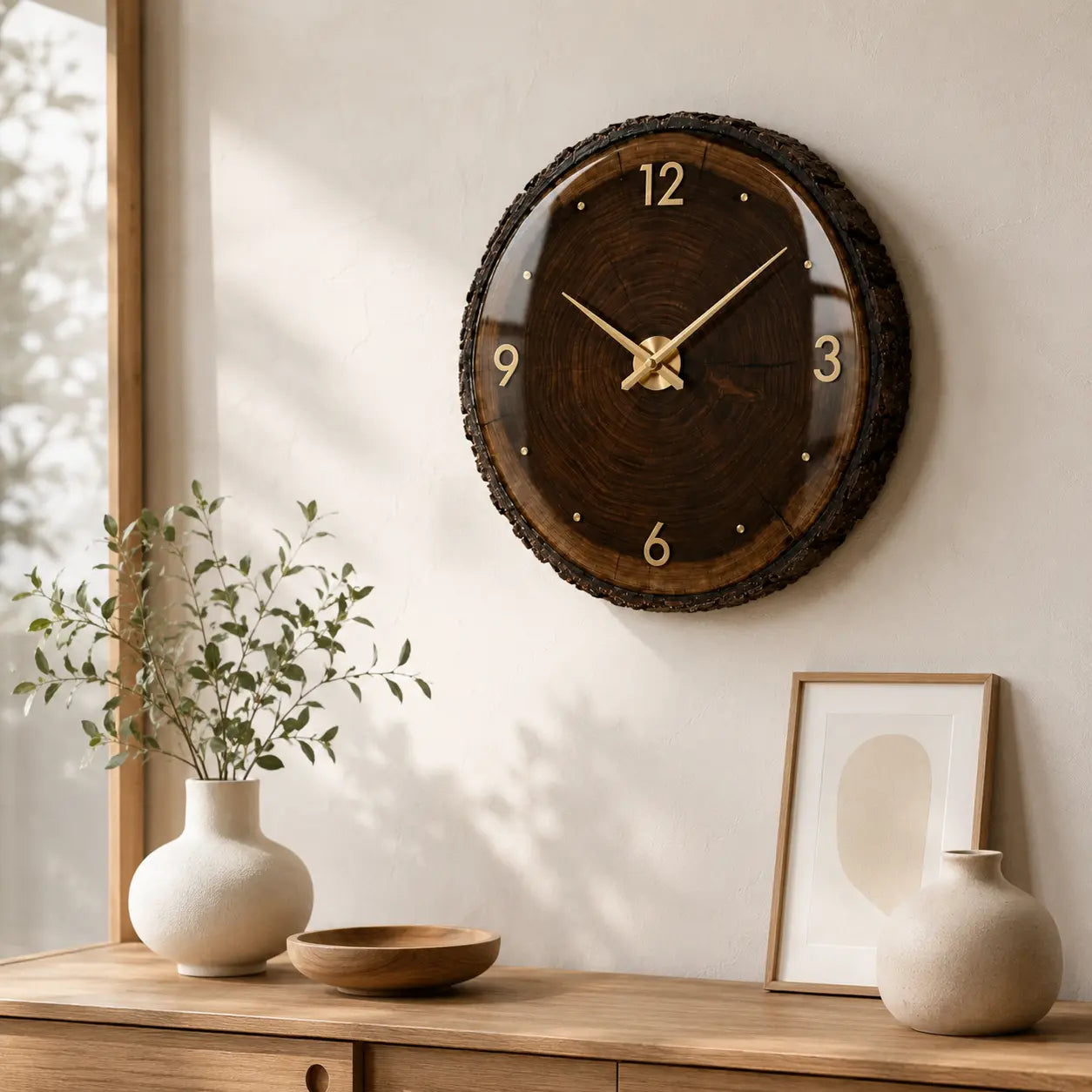wooden wall clock