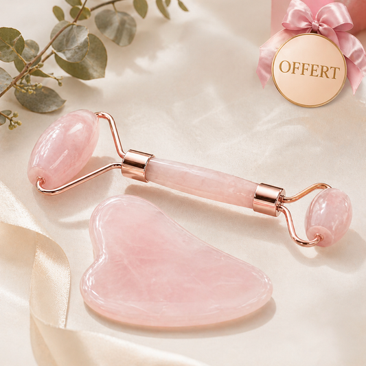 Roller Gua Sha en Quartz Rose L'outil qui décuple les bienfaits de votre sérum